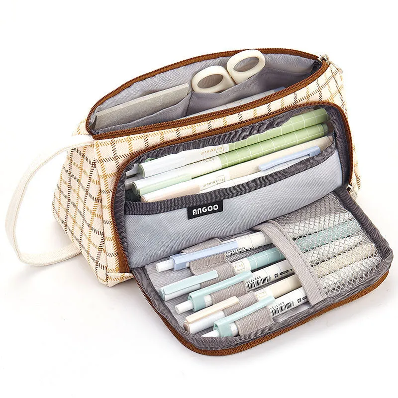 A Pencil Case Multifunctional Large Capacity Cotton and Linen Pencil Bag Pencil Case