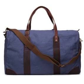 Canvas Duffle Bag with Leather Trim, Canvas Travel Bag, Weekend Bag