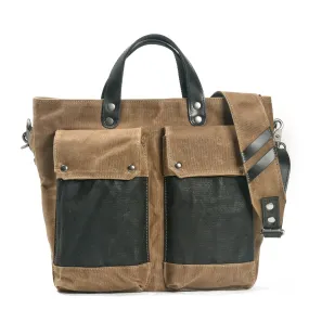 Canvas Leather Tote Handbag Crossbody Bag Shoulder Bag Large Capacity Contrast Stitching Handbag For Gift