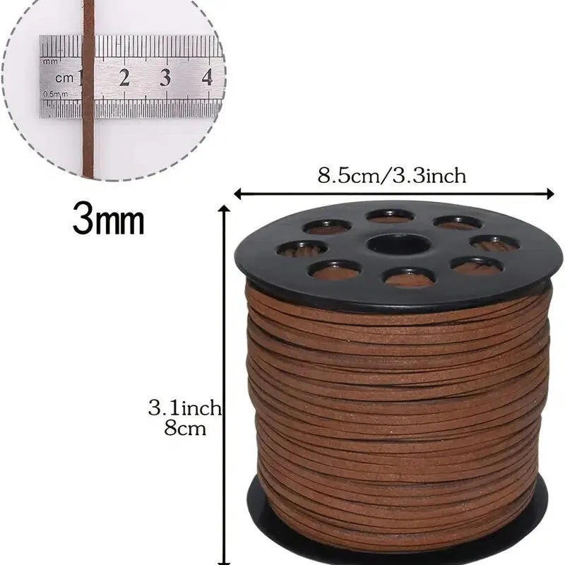Coffee Suede Rope | Suede Lace Faux Leather Rope Reel Spool For Bracelet Necklace Beading DIY Craft