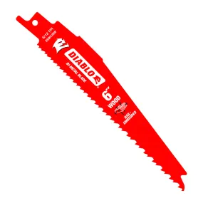 Diablo 6" x 6/12-TPI Bi-Metal Reciprocating Saw Blades for Nail-Embedded Wood - 25/Pack