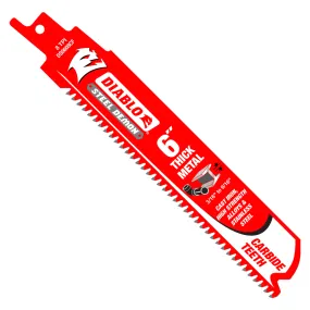 Diablo 6" x 8-TPI Steel Demon Carbide Teeth Reciprocating Saw Blades for Thick Metal - 3/Pack