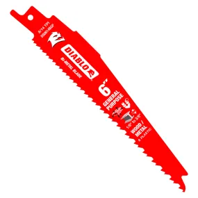 Diablo 6" x 8/14-TPI Bi-Metal Reciprocating Saw Blades for General Purpose Cuts - 5/Pack