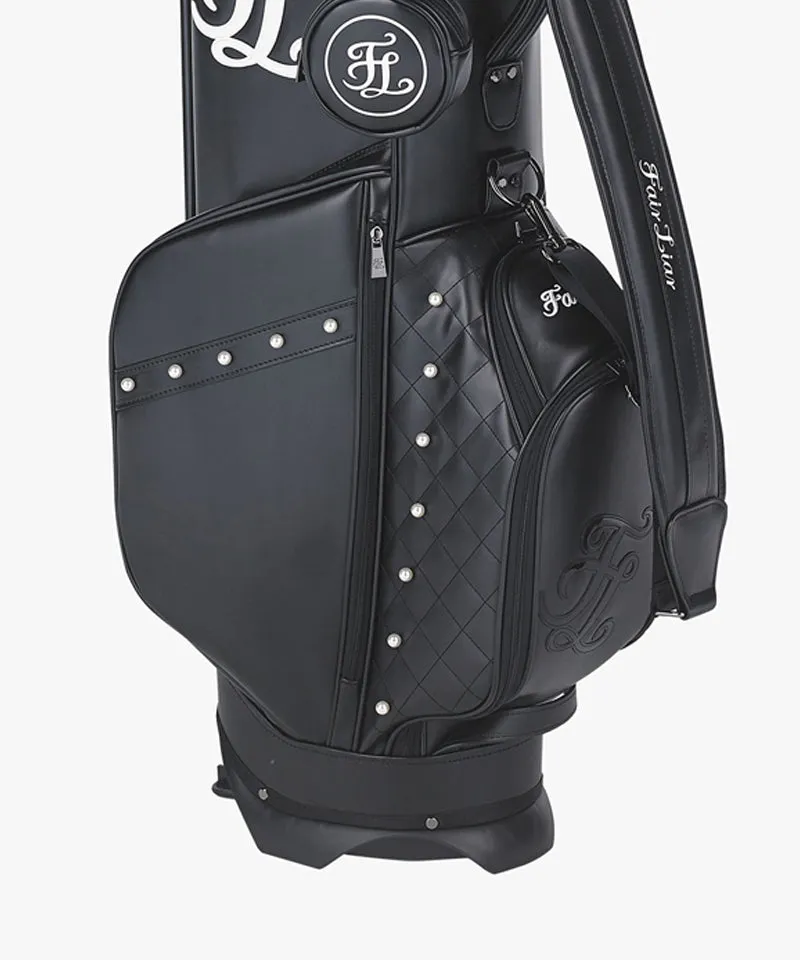 FAIRLIAR Pearl Quilted Stand Bag -  Black