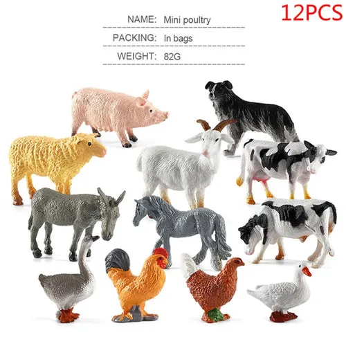 Farm Simulation Playset: Realistic Animal Fence & Tool Figurines