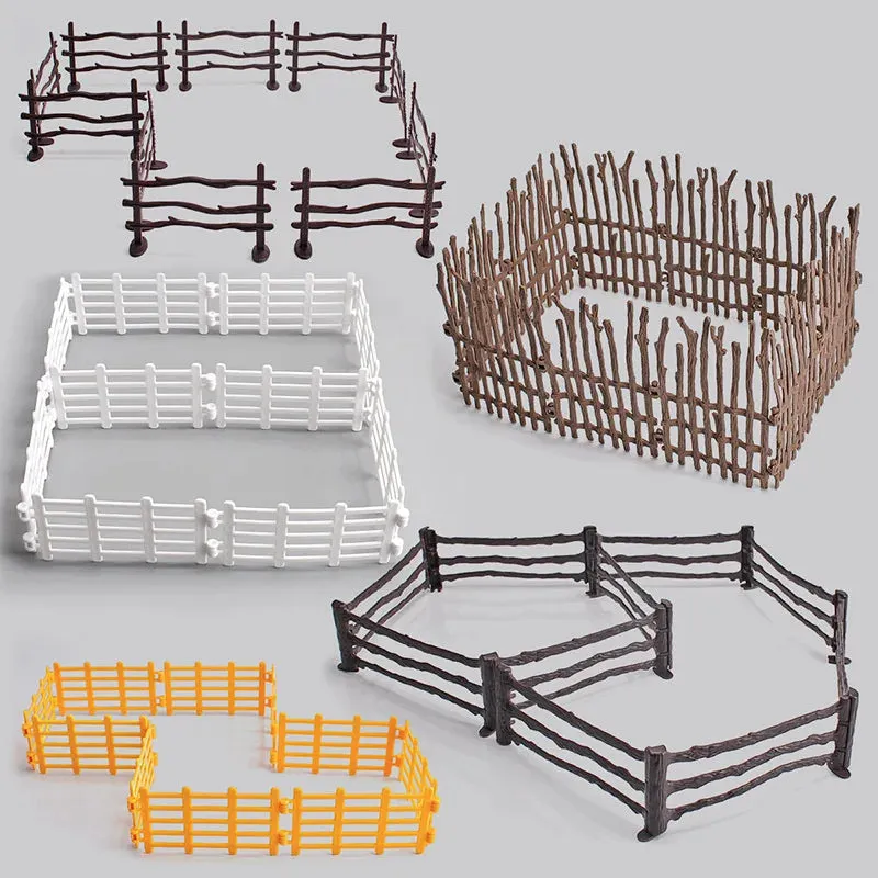 Farm Simulation Playset: Realistic Animal Fence & Tool Figurines