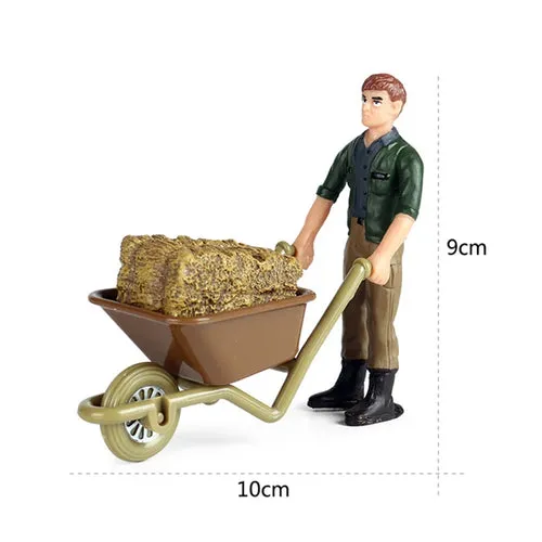 Farm Simulation Playset: Realistic Animal Fence & Tool Figurines
