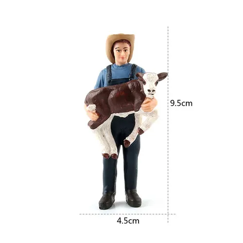 Farm Simulation Playset: Realistic Animal Fence & Tool Figurines