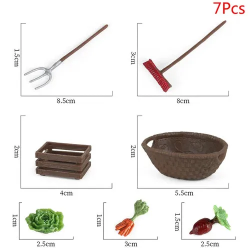 Farm Simulation Playset: Realistic Animal Fence & Tool Figurines