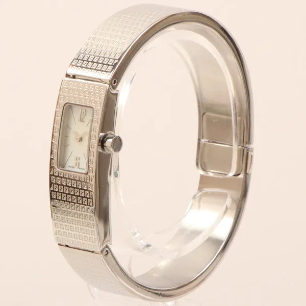 FENDI Rectangular Face Logo Bangle Watch Silver