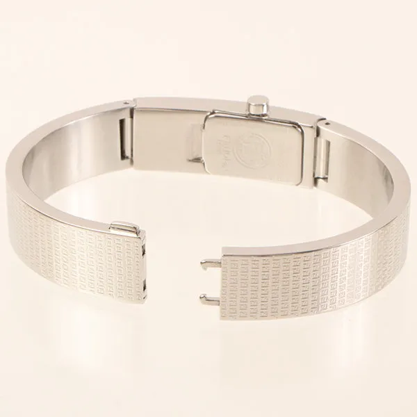 FENDI Rectangular Face Logo Bangle Watch Silver