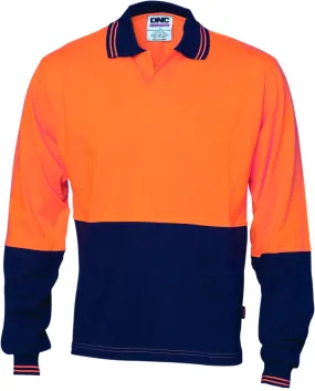 Hivis Cool Breeze Cotton Jersey Food Industry Long Sleeve Polo