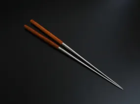 STAINLESS MORIBASHI / PLATING CHOPSTICKS 150MM  SATINE  WOOD /  BLOOD WOOD