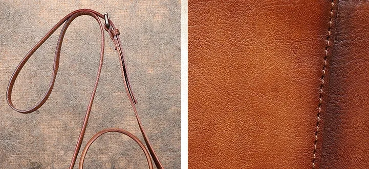 Vintage Womens Genuine Leather Crossbody Bucket Bag Handbags for Women