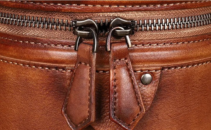 Vintage Womens Genuine Leather Crossbody Bucket Bag Handbags for Women