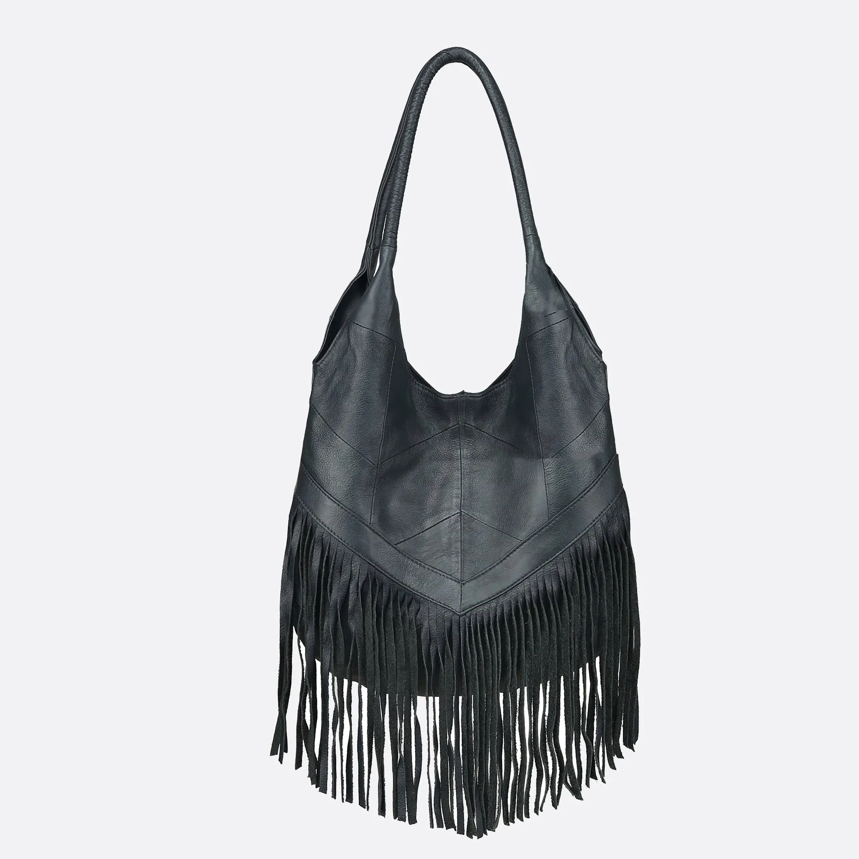 Women's genuine cowhide leather hobo bag Tassel Dilla design